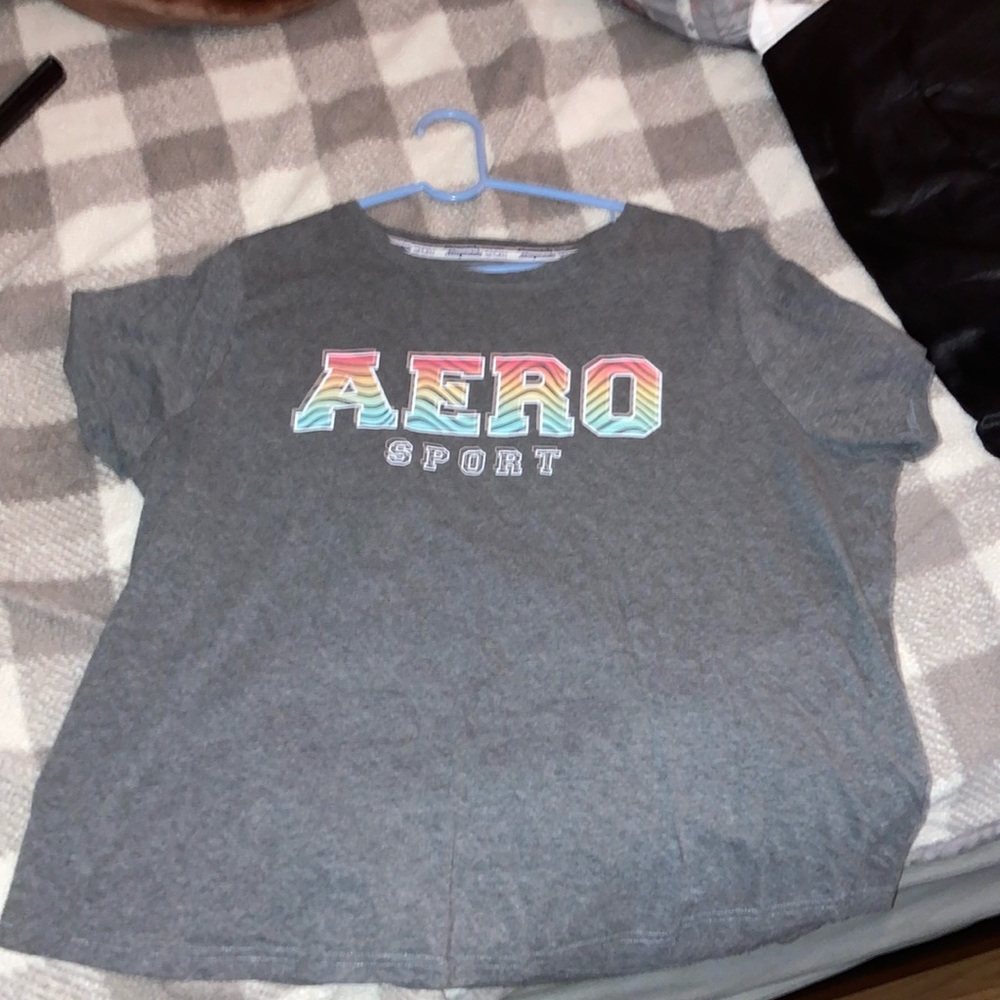 Aeropostale Gray Short Sleeve Tee Casual Crew Neck